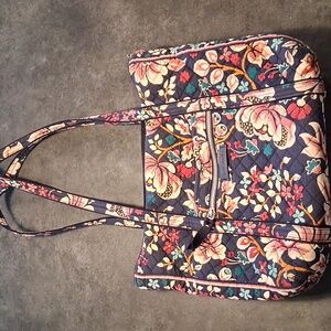 Vera Bradley Navy Floral Quilted Tote